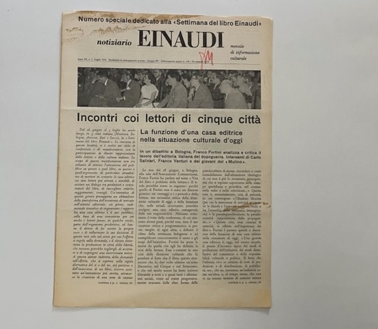 Notiziario Einaudi. Mensile di informazione culturale, anno III, n. 7, Luglio 1954